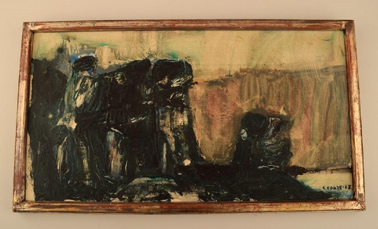 Sune Fogde (1928-2010), Sweden. Oil on canvas. Abstract composition. Dated 1963.
The canvas measures: 49 x 26 cm.
The frame measures: 2.5 cm.
In excellent condition.
Signed and dated.