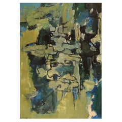 Sune Fogde, Sweden, Oil on Canvas, Abstract Composition, 1962