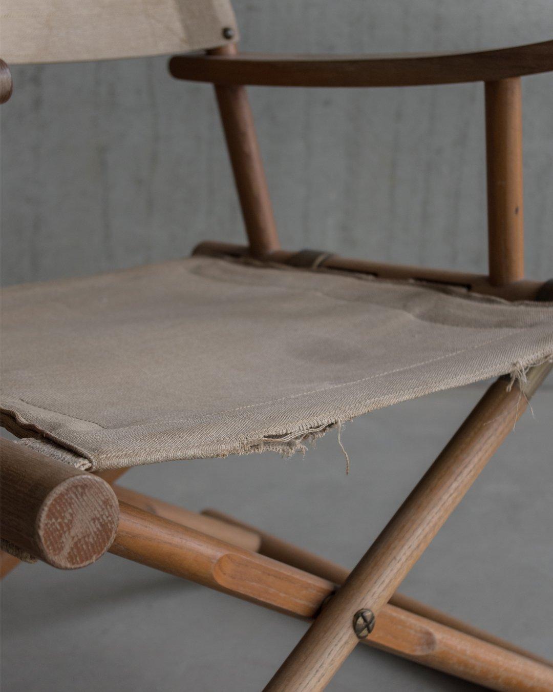 Mid-Century Modern Sune Lindström, Nordiska Kompaniet, Trivia, Safari Chair in Canvas Linen For Sale