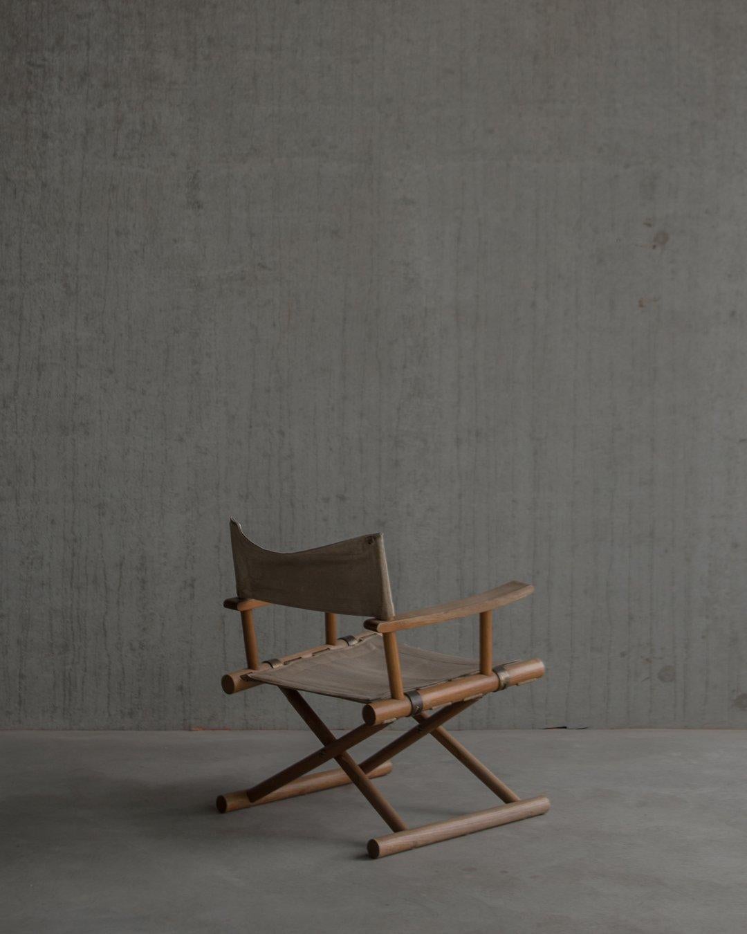 Swedish Sune Lindström, Nordiska Kompaniet, Trivia, Safari Chair in Canvas Linen For Sale