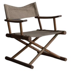 Vintage Sune Lindström, Nordiska Kompaniet, Trivia, Safari Chair in Canvas Linen