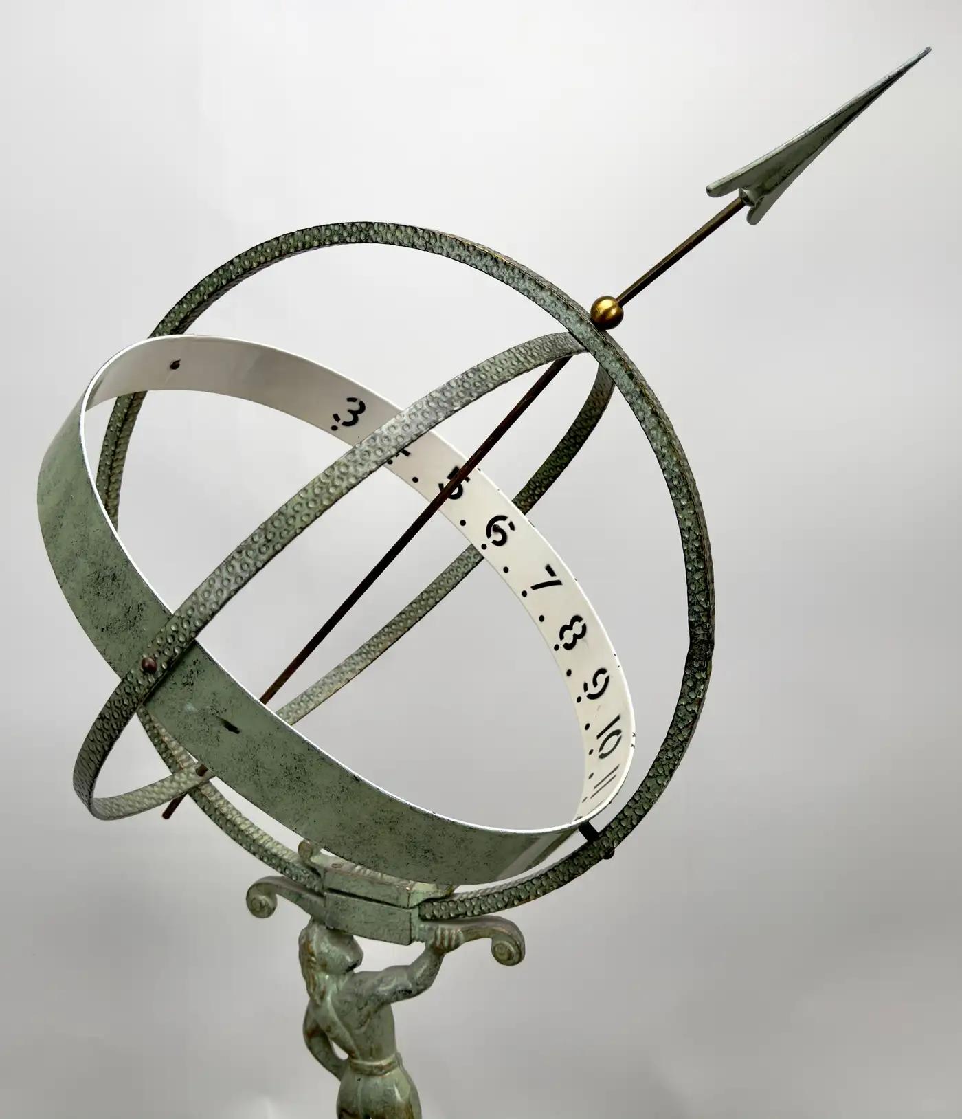 Vintage Swedish Sun Clock or Armillary Sun Dial Attributed to Sune Rooth For Sale 3