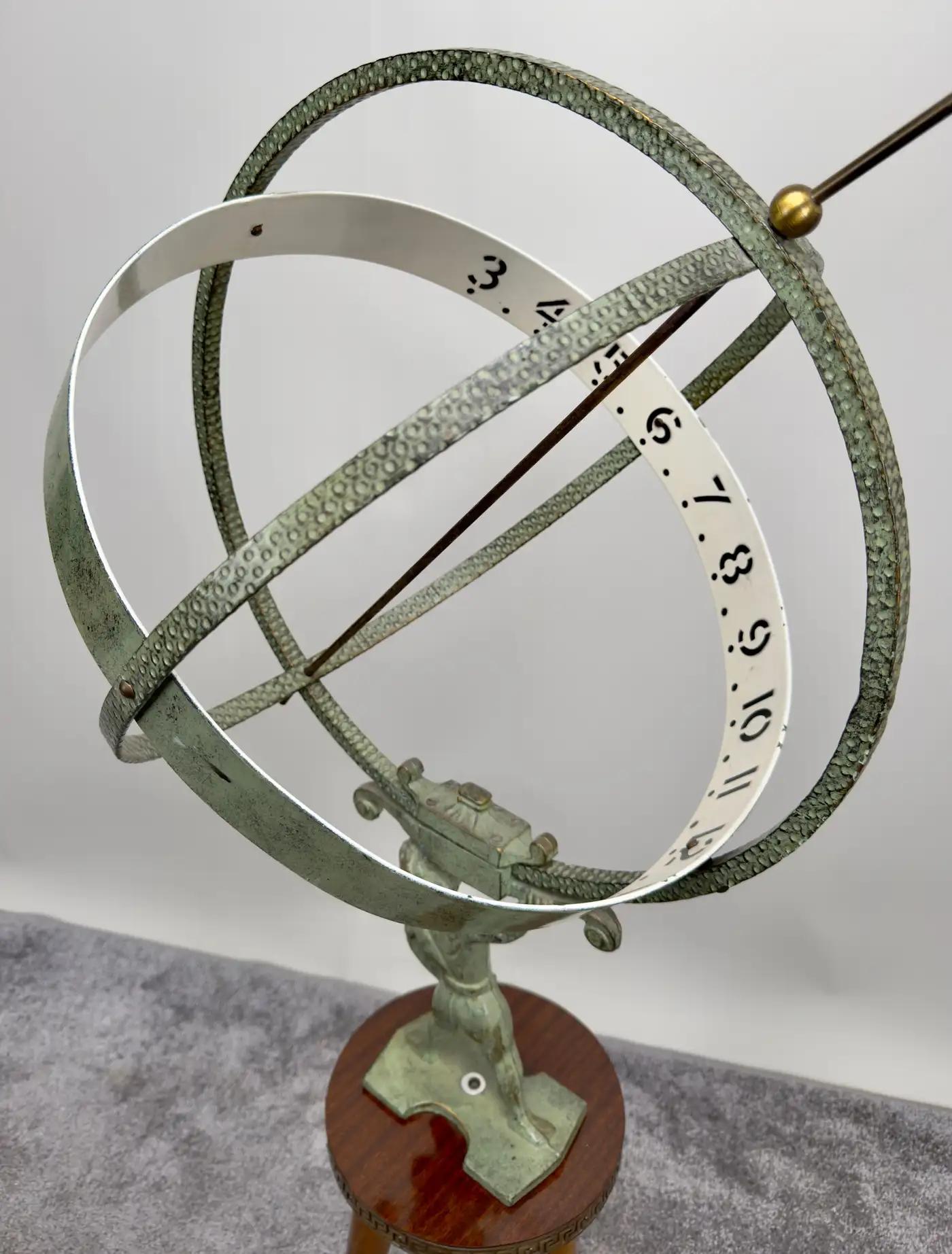 Vintage Swedish Sun Clock or Armillary Sun Dial Attributed to Sune Rooth For Sale 5