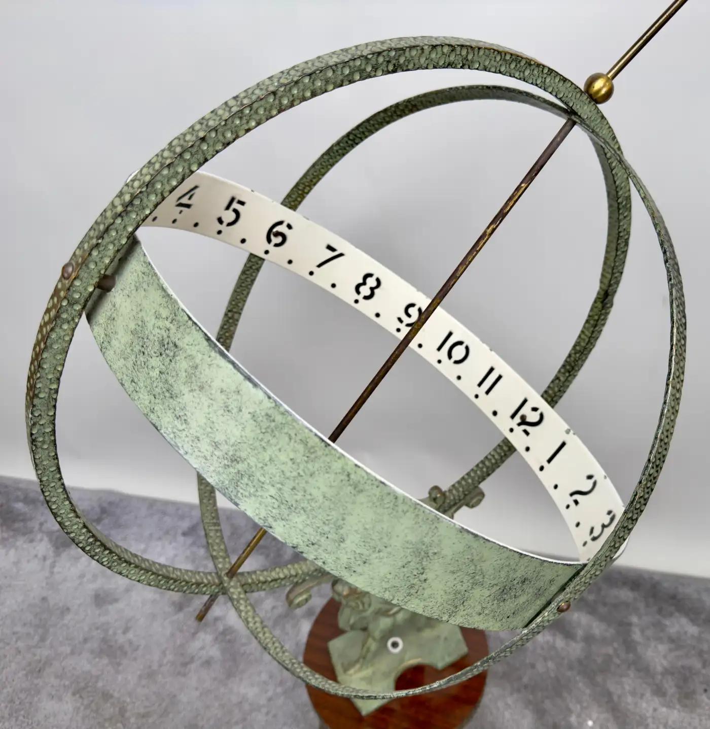 Vintage Swedish Sun Clock or Armillary Sun Dial Attributed to Sune Rooth For Sale 7