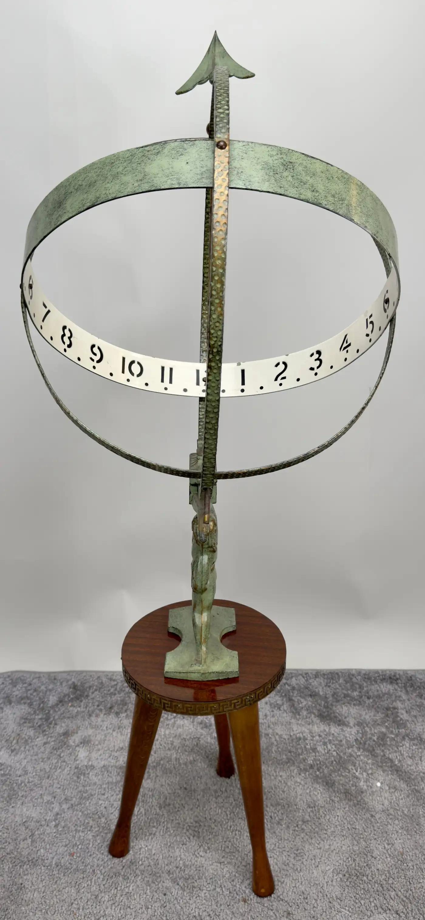 Vintage Swedish Sun Clock or Armillary Sun Dial Attributed to Sune Rooth For Sale 8