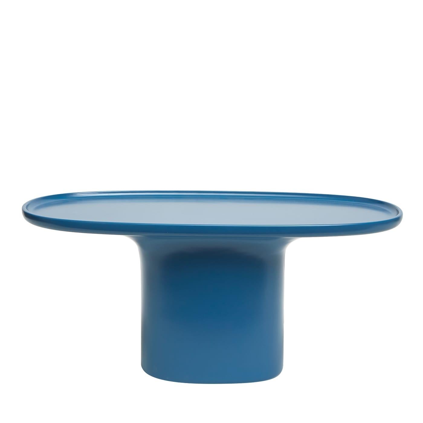 Mesa auxiliar de cerámica azul mate Sune S en venta 1