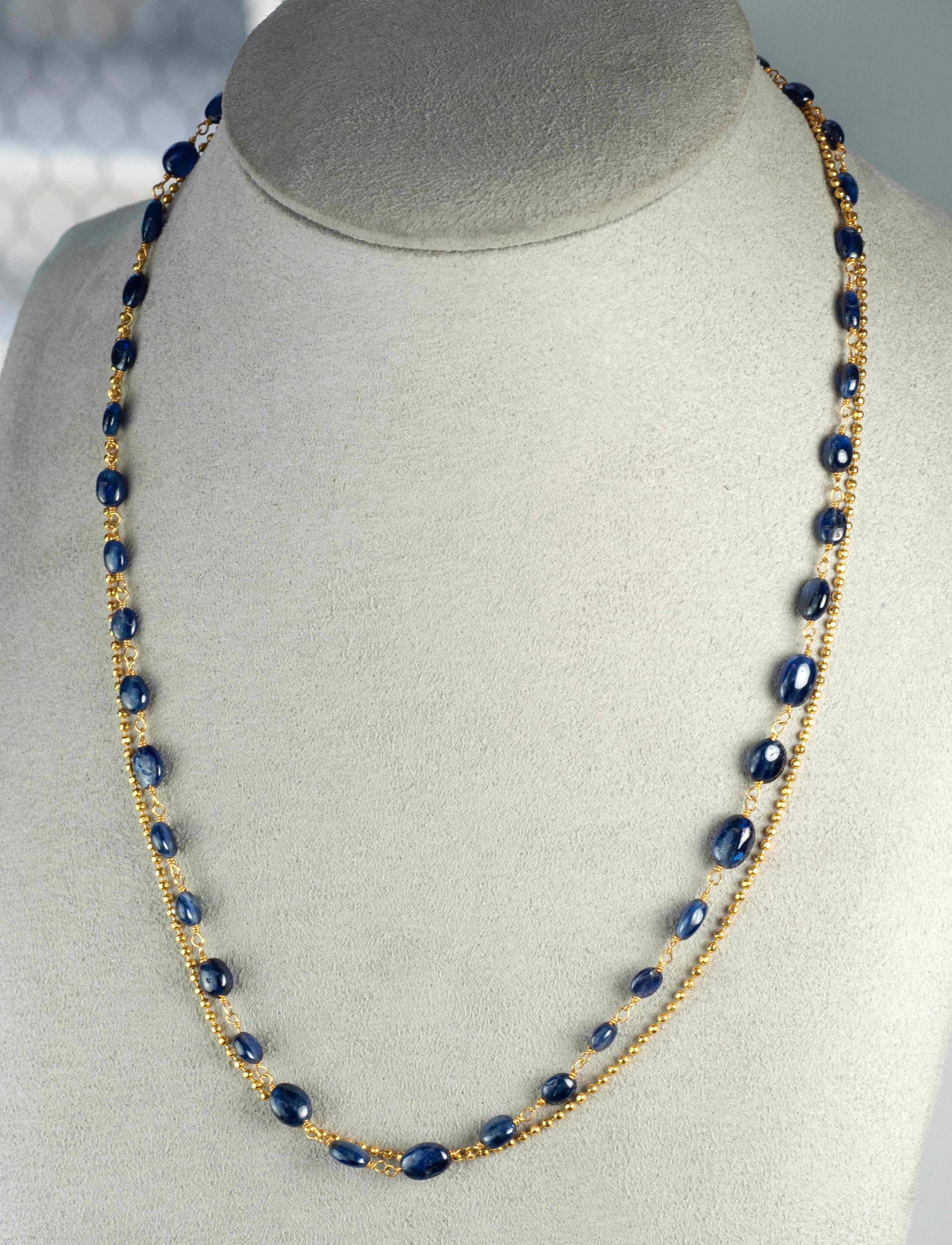 blue layered necklace