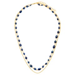 Blue Sapphire and 14 Karat Gold Layered Necklace  SUNEERA