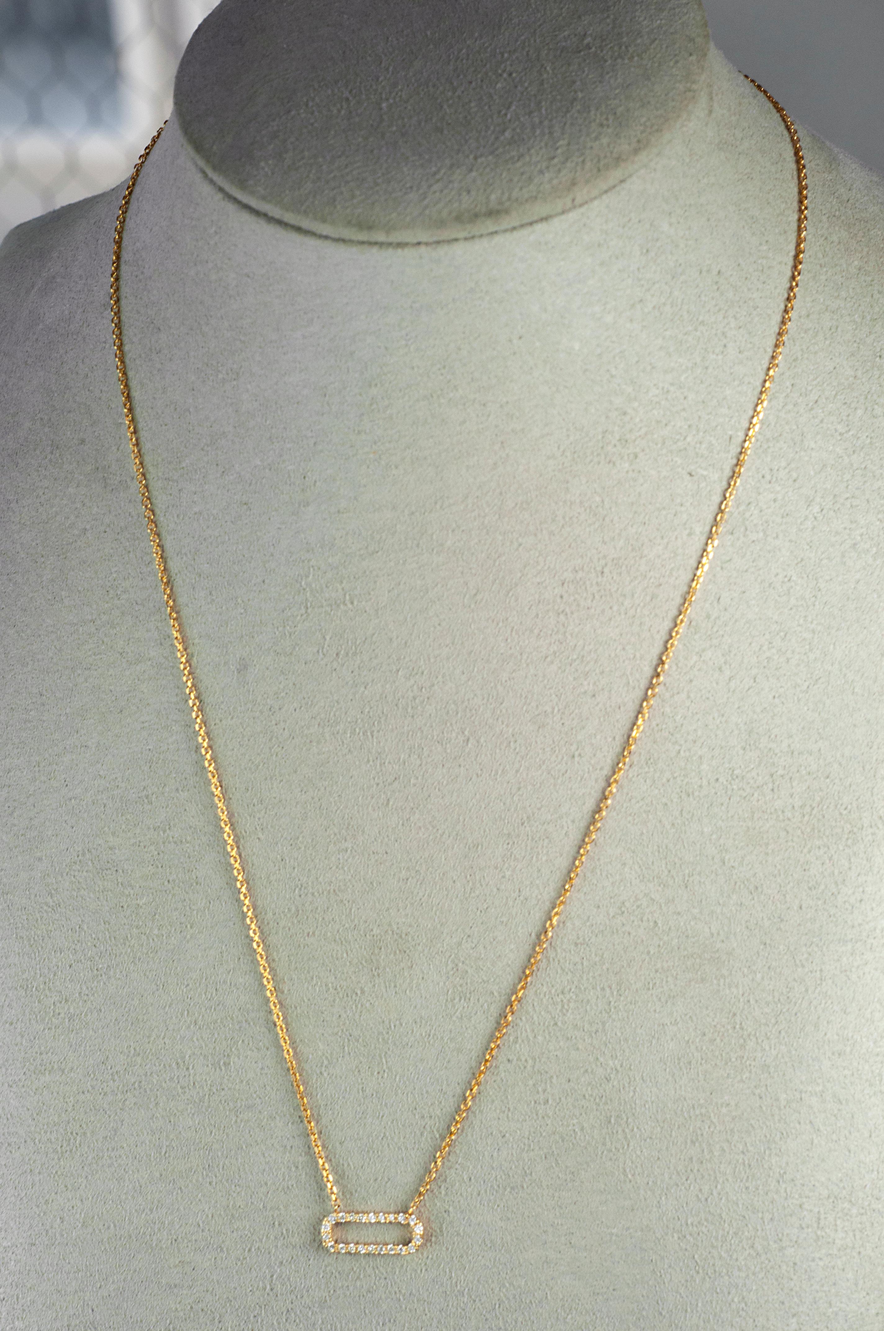 Artisan Open Circle Diamond and 14 Karat Yellow Gold Necklace SUNEERA