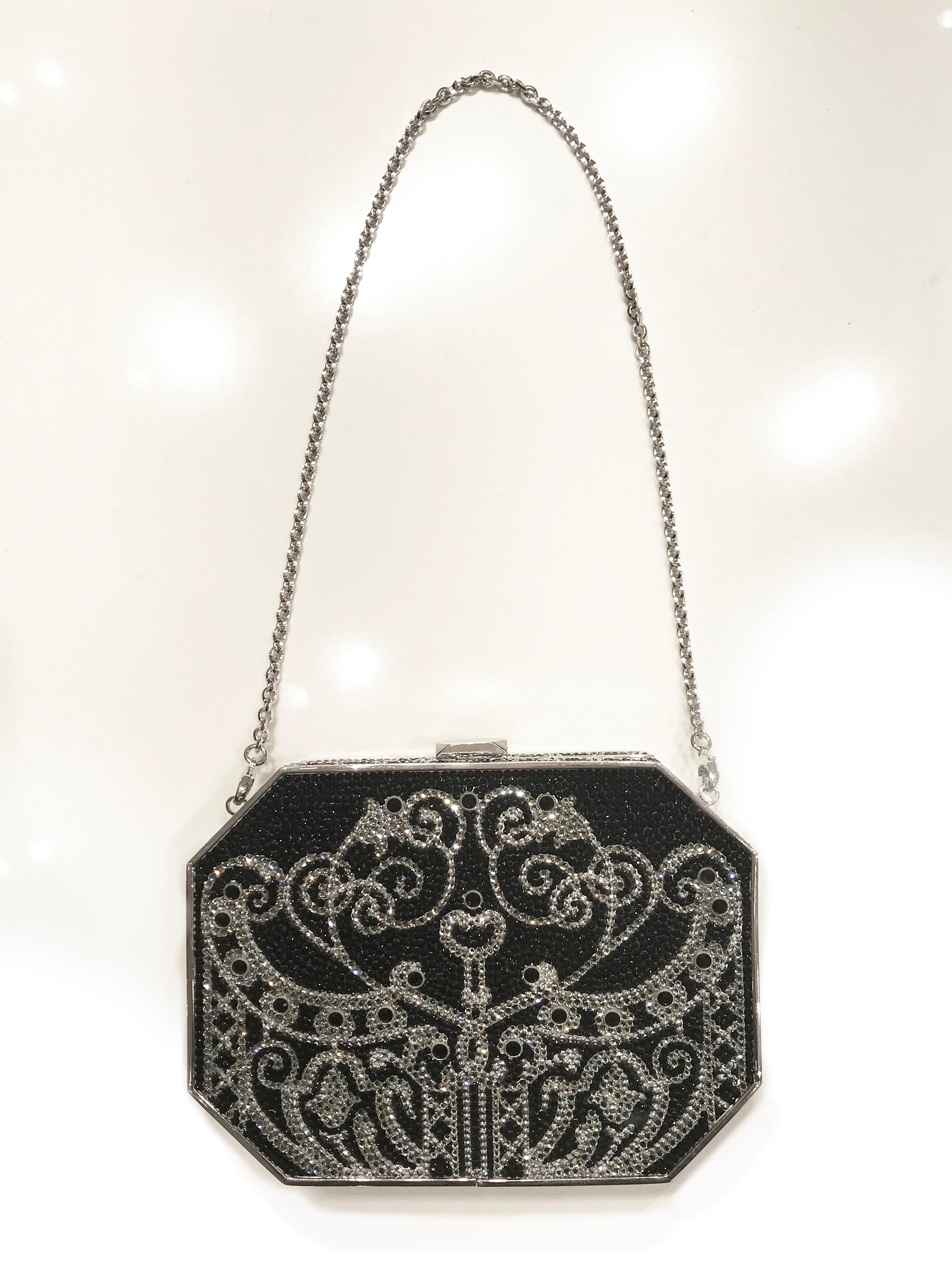 Black Suneet Varma for Judith Leiber Crystal Minaudiere Evening Bag, 2011