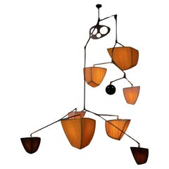 Sunflower 9 V2.2 / Bamboo & Brass Chandelier Handmade by Andrea Claire Studio