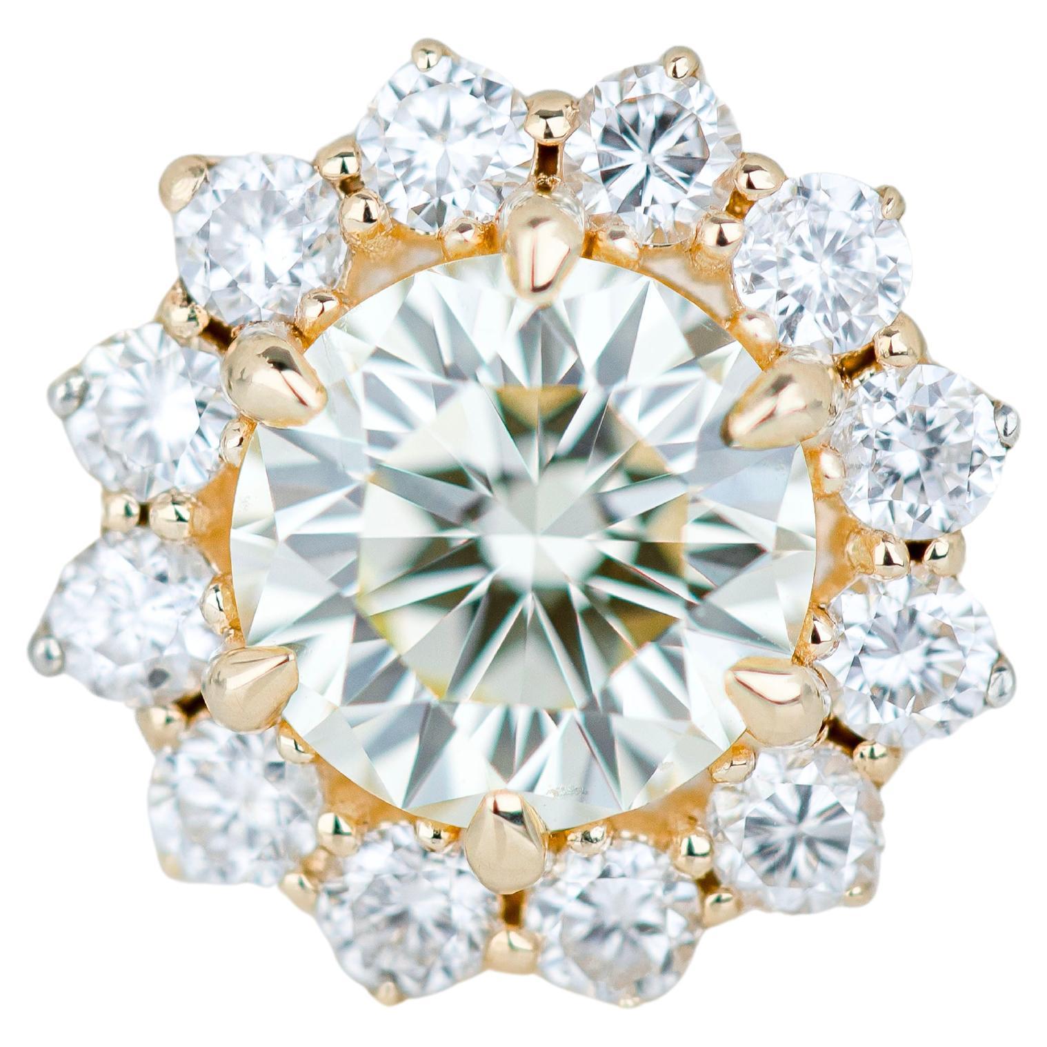 Sunflower Custom Dizayn Diamond Ring, Engagement Ring and Entourage Ring For Sale