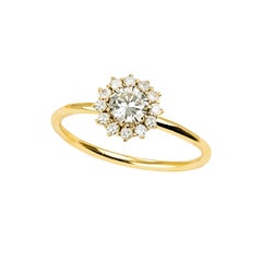 Sunflower Custom Dizayn Diamond Ring, Engagement Ring and Entourage Ring