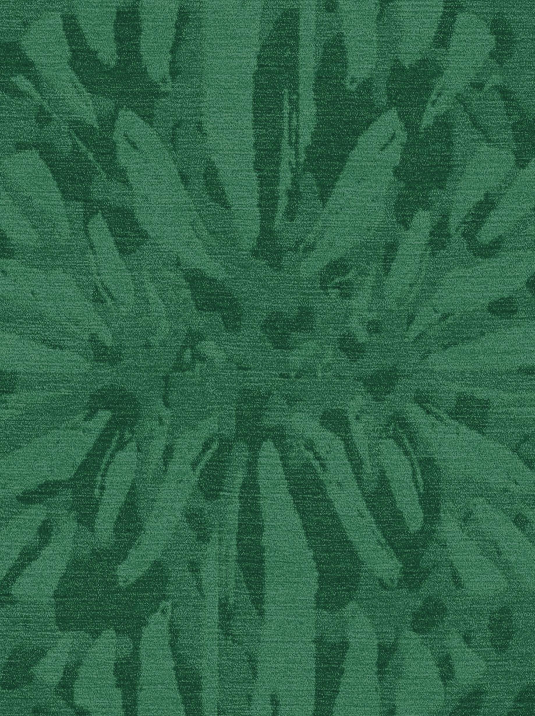 Hand-Knotted Sunflower Custom Made Hand Knotted Emerald Green Wool Rug by Allegra Hicks For Sale