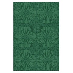 Sunflower Custom Made Hand Knotted Emerald Green Wool Rug by Allegra Hicks