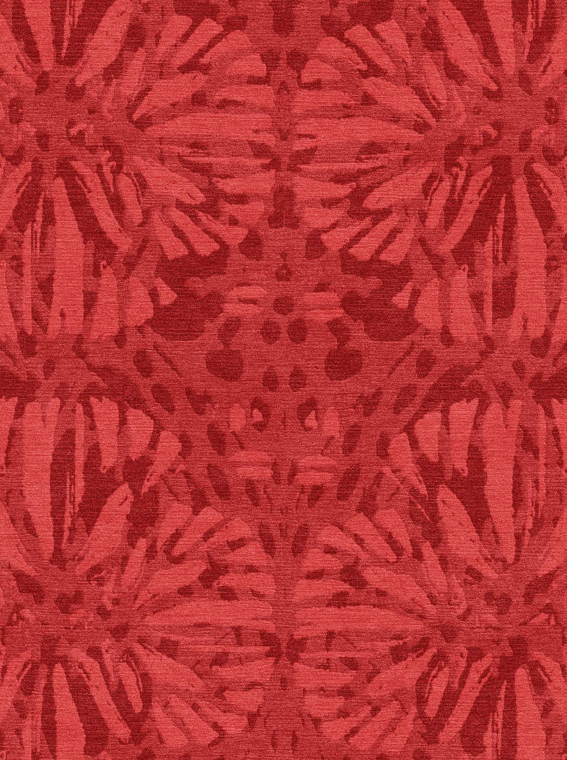 - Craftsmanship: Hand knotted
- Color: Red
- Size: 8' x 10' (2.44m x 3.05m)
- New Zealand sheep wool
- Knot count: 100 Knot
- Thickness: 3mm
- Technique: Cut pile.
  