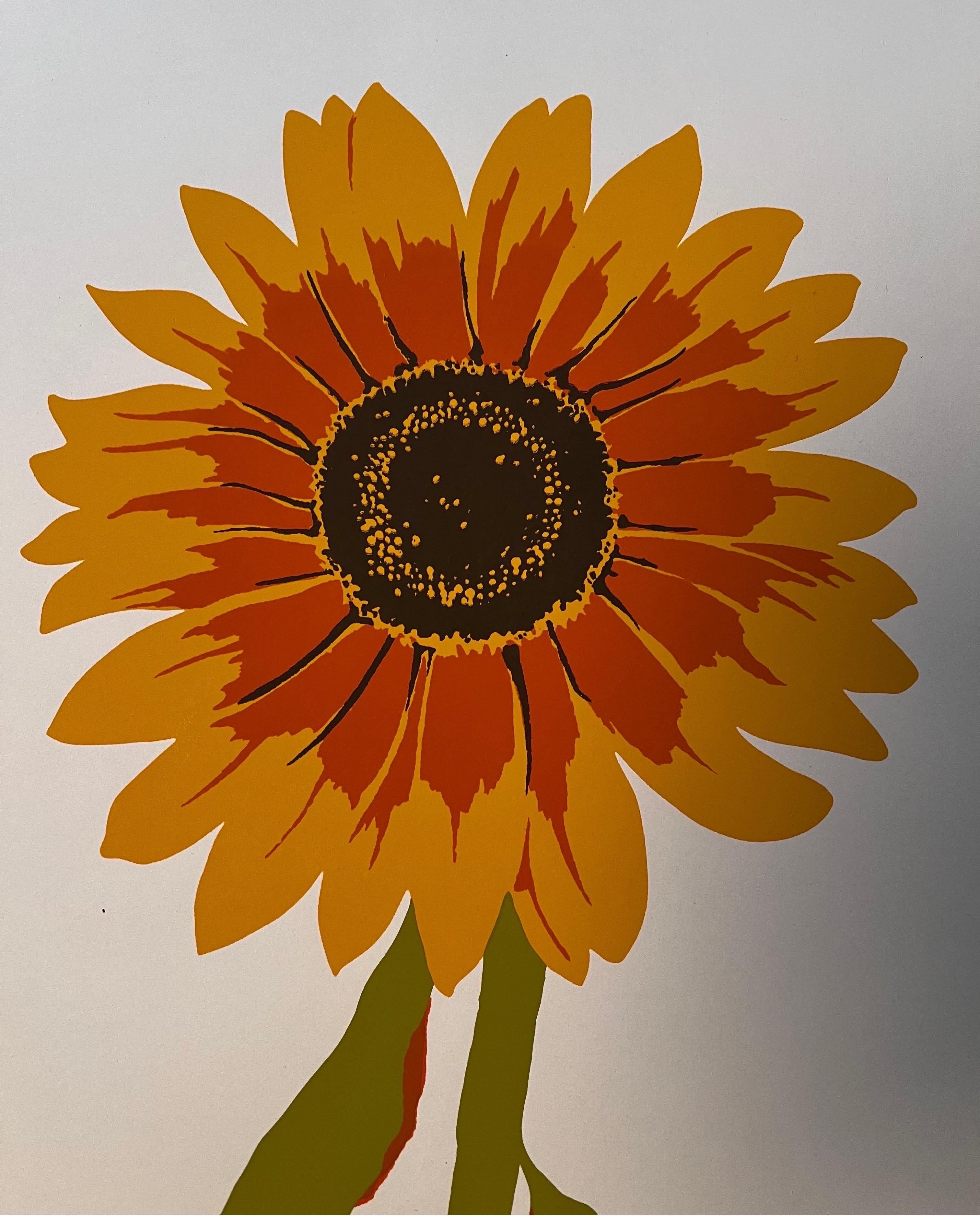 American Sunflower Lithograph Signed Montgomery For Sale