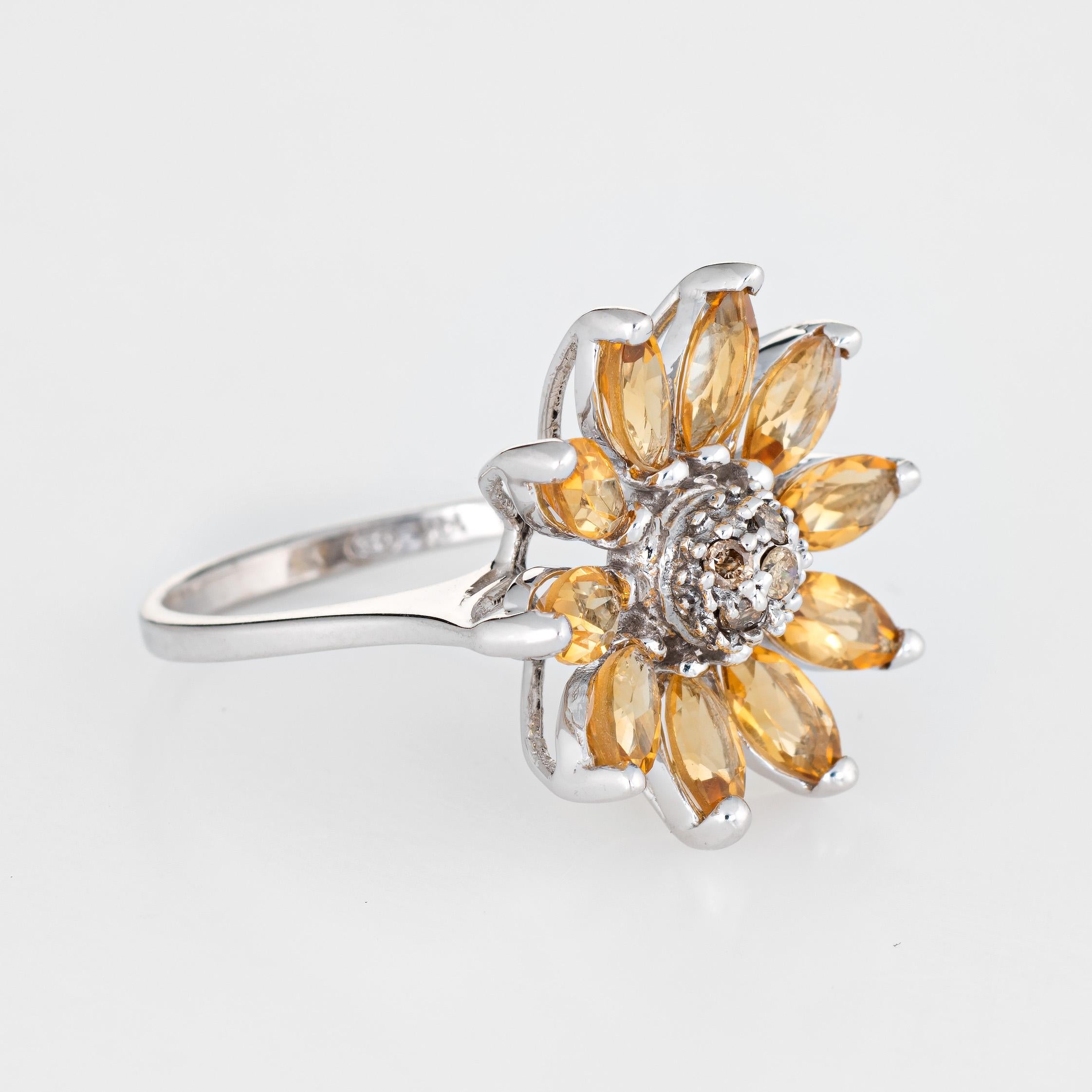 citrine sunflower ring