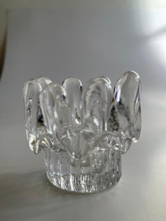 "Sunflower" Swedish Glass Candle Holder by Goran Warff for Kosta Boda