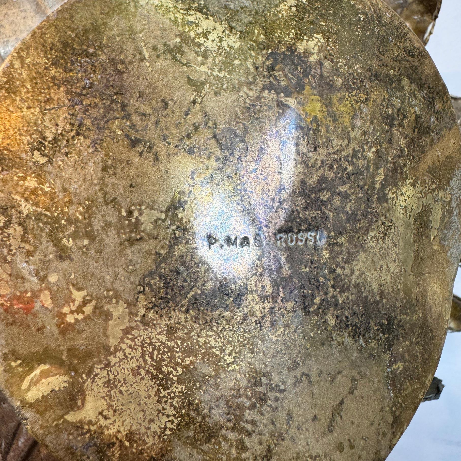 Sunflower Wall Light in brass signed by P Mas Rossi 1970's in vendita 2