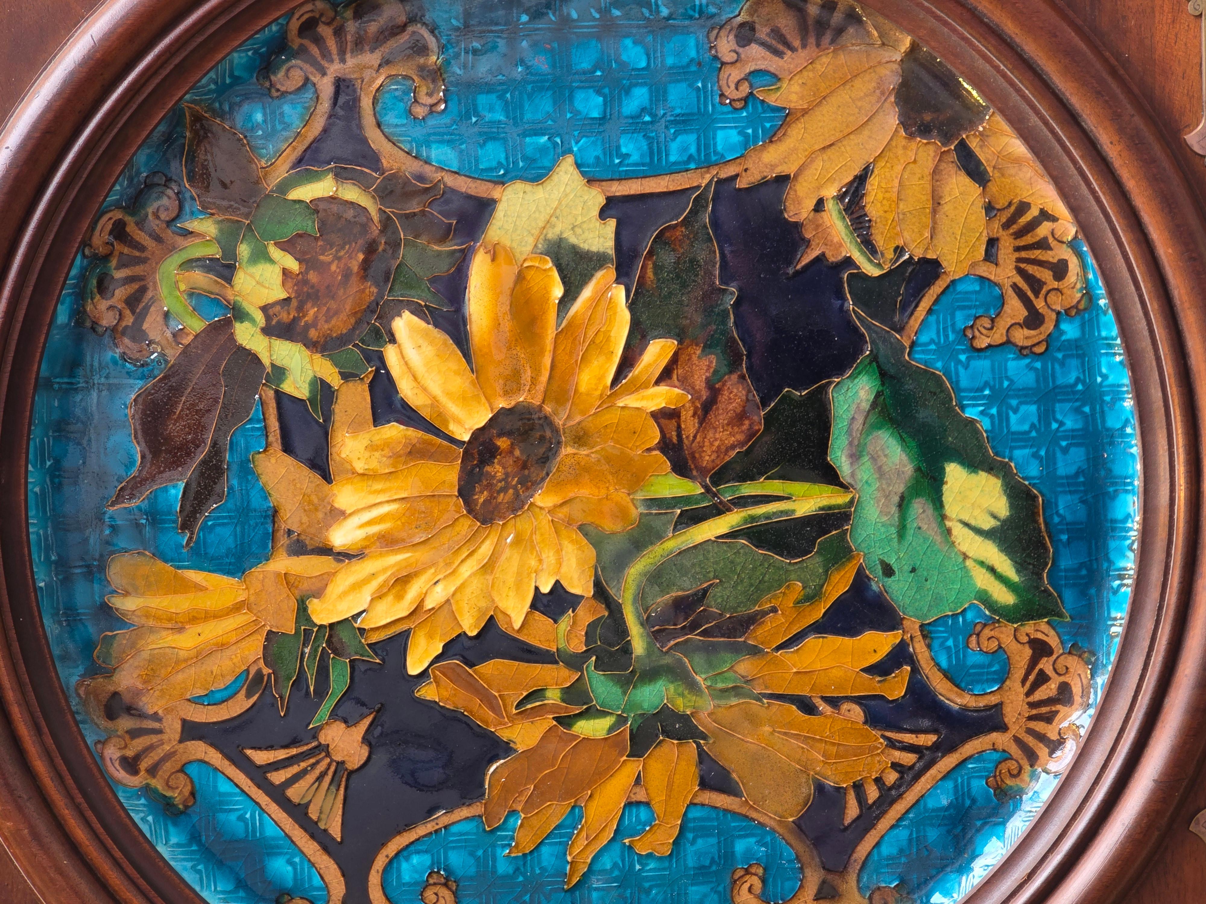French “Sunflowers “A 19th Century Aesthetic Movement Charger circa 1860 att. Lachenal