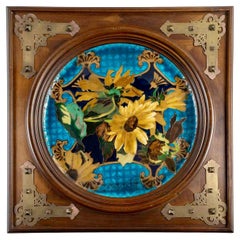 "Girasoles "Cargador de un Aesthetic Movement del siglo XIX hacia 1860 att. Lachenal