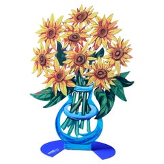 Sunflowers - Sculptural Metal Flower Vase by David Gerstein