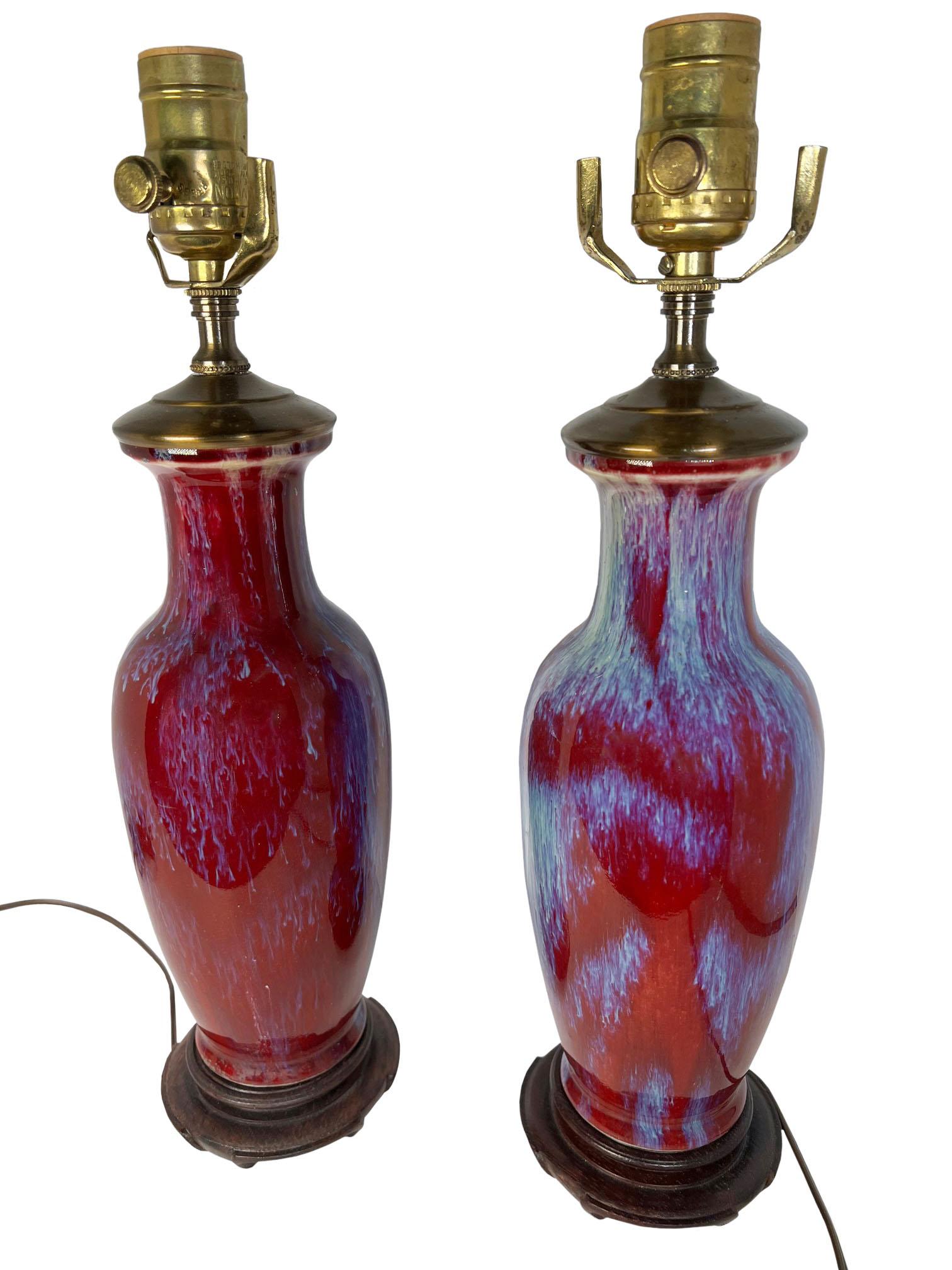 Sung De Boeuf Vases As Lamps - A Pair In Good Condition For Sale In Dallas, TX
