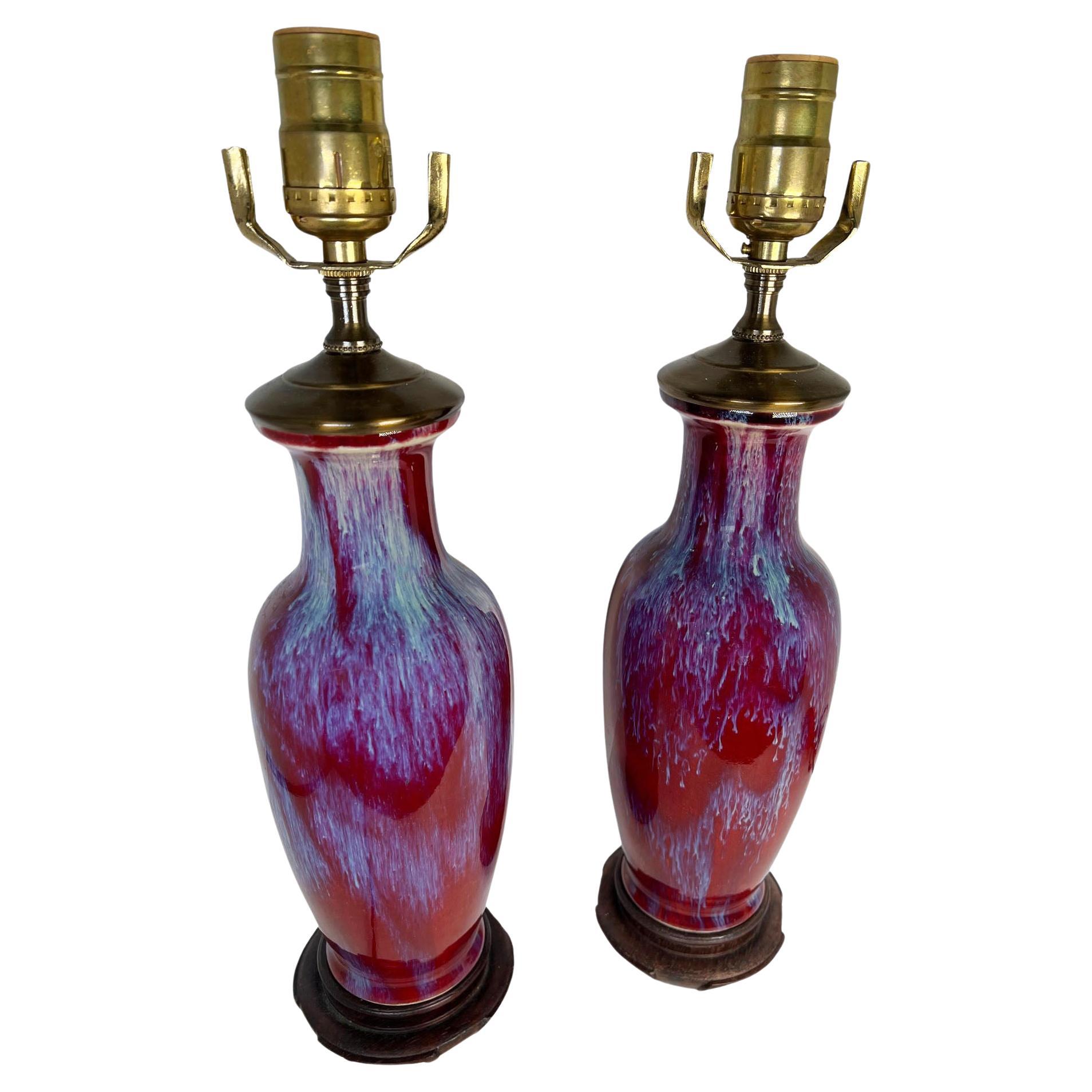 Paire de vases en guise de lampes Sung An en vente