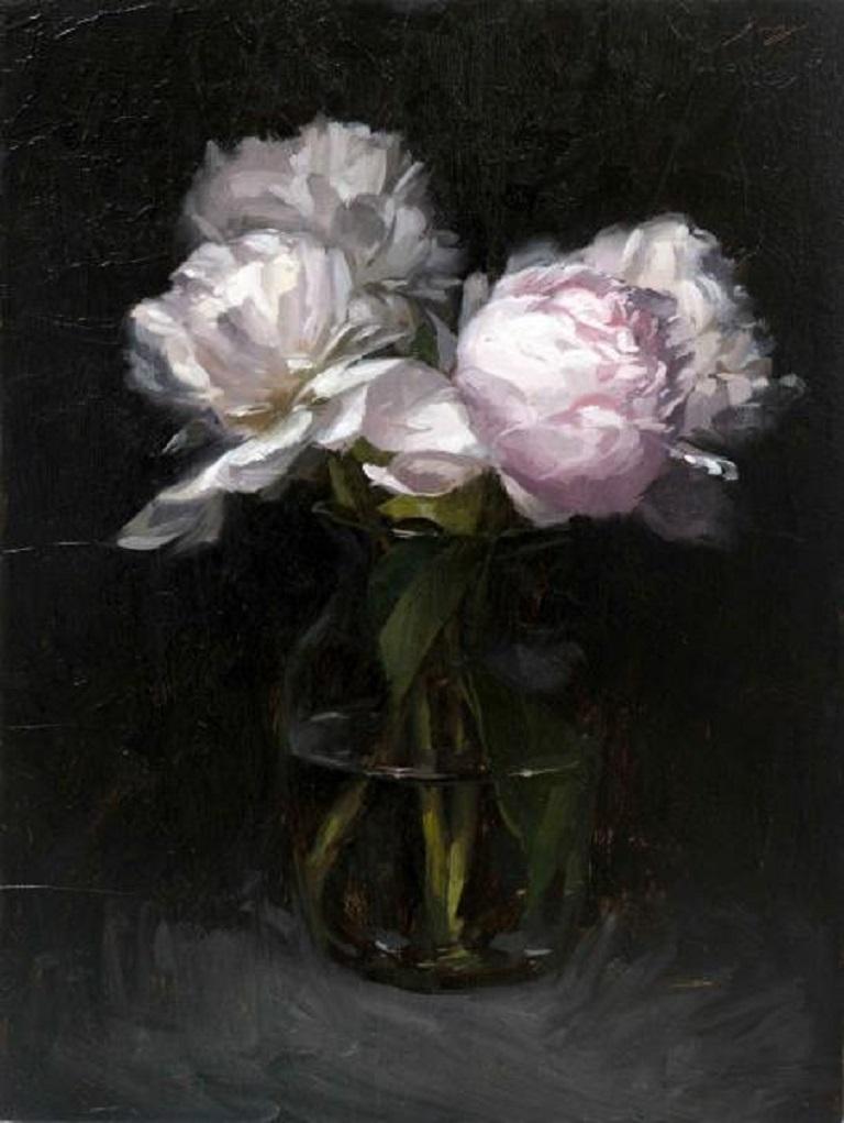 Sung Eun Kim Still-Life Painting - White Peonies Study (framed)
