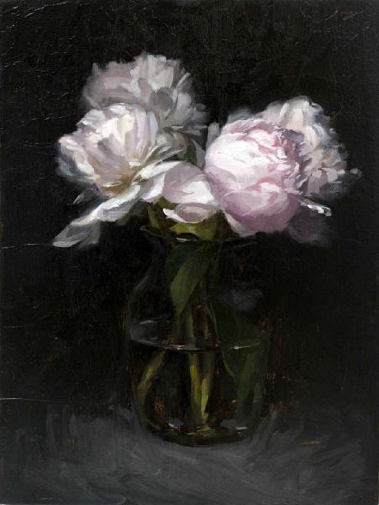 Sung Eun Kim - White Peonies Study (framed), Painting For Sale at 1stdibs