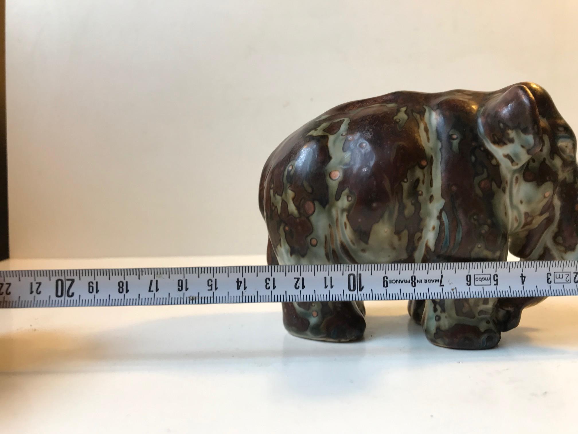 Sung Glazed Ceramic Elephant by Knud Kyhn for Royal Copenhagen, 1950s 3