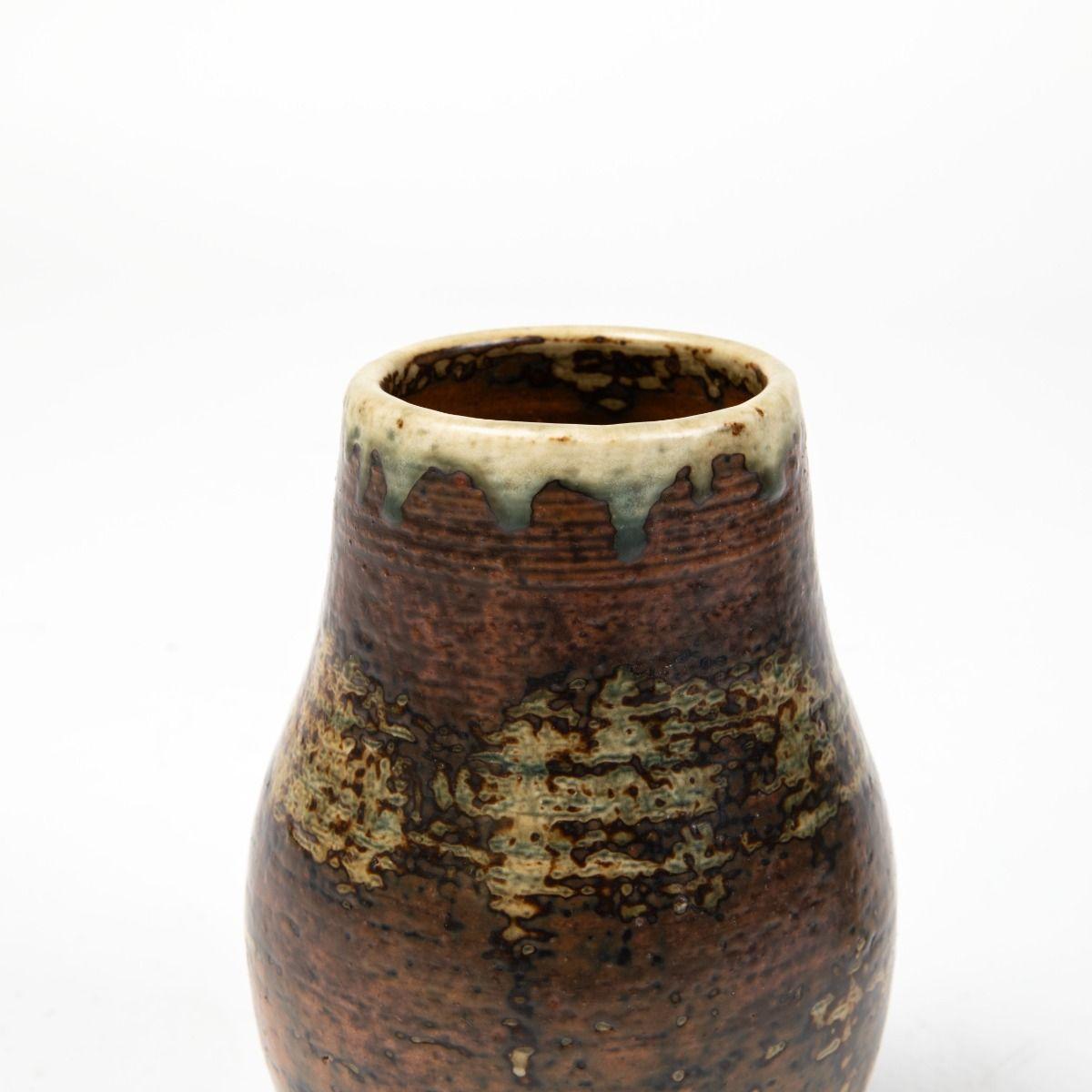 Vernissé Vase en grès émaillé Sung par Kresten Bloch pour Royal Copenhagen en vente
