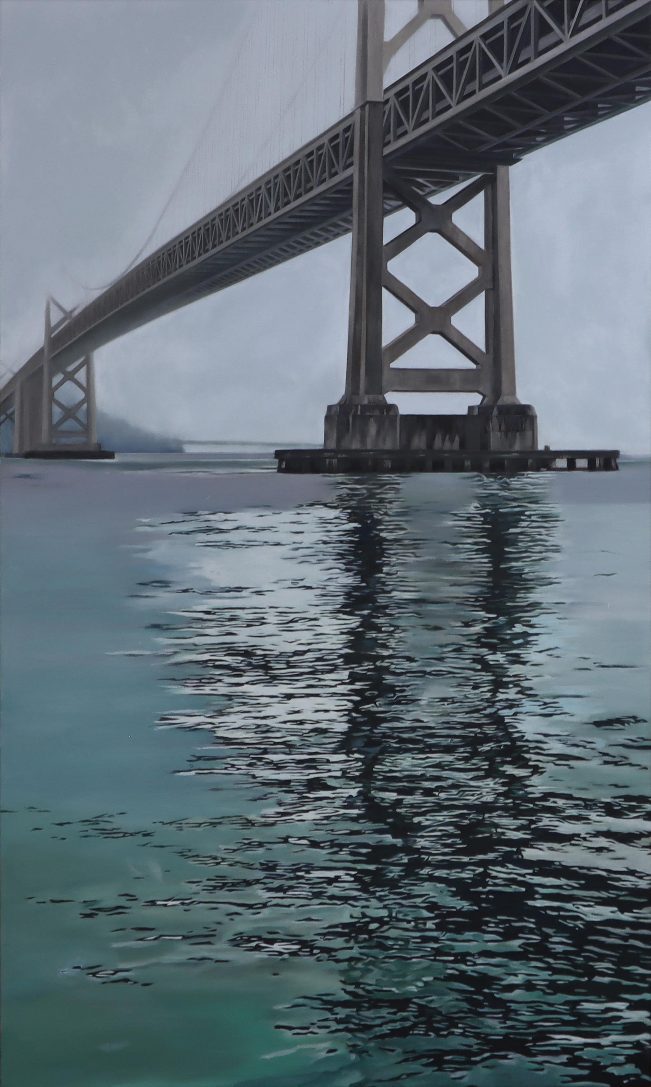 Sunghee Jang Landscape Painting – BAY BRIDGE – Zeitgenössischer Realismus / Südkoreanischer Künstler / kalifornische Wasserszene