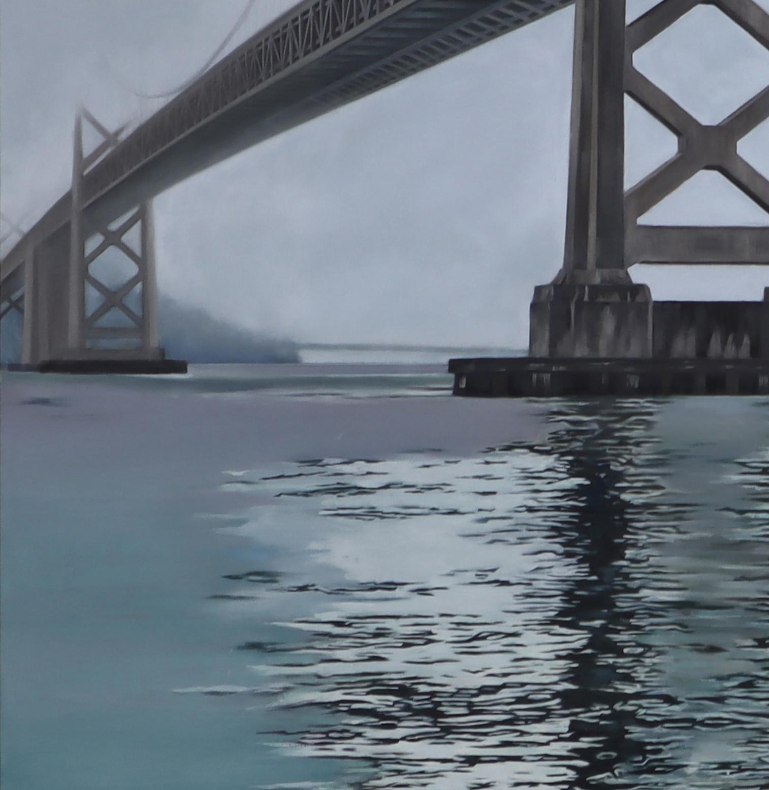 BAY BRIDGE - Contemporary Realism / San Francisco / Light and Shadow - Gray Landscape Painting by Sunghee Jang