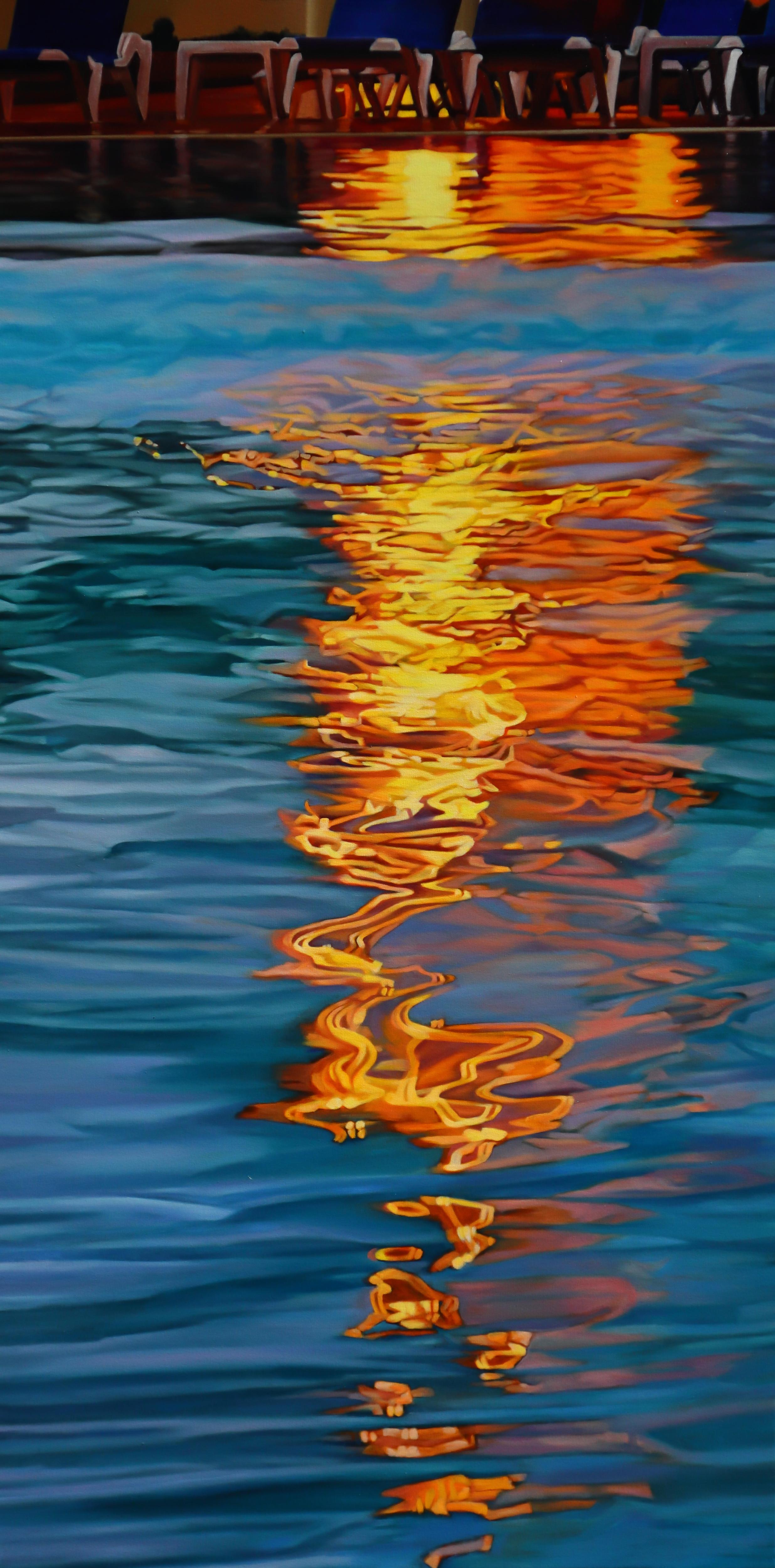 Landscape Painting Sunghee Jang - BEFORE NIGHTFALL - Réalisme / Paysage aquatique / Contemporain / Californie