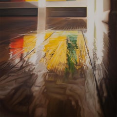 Floor, Contemporary Realist Painting, Reflection, Interiors, Red, Yellow, Green