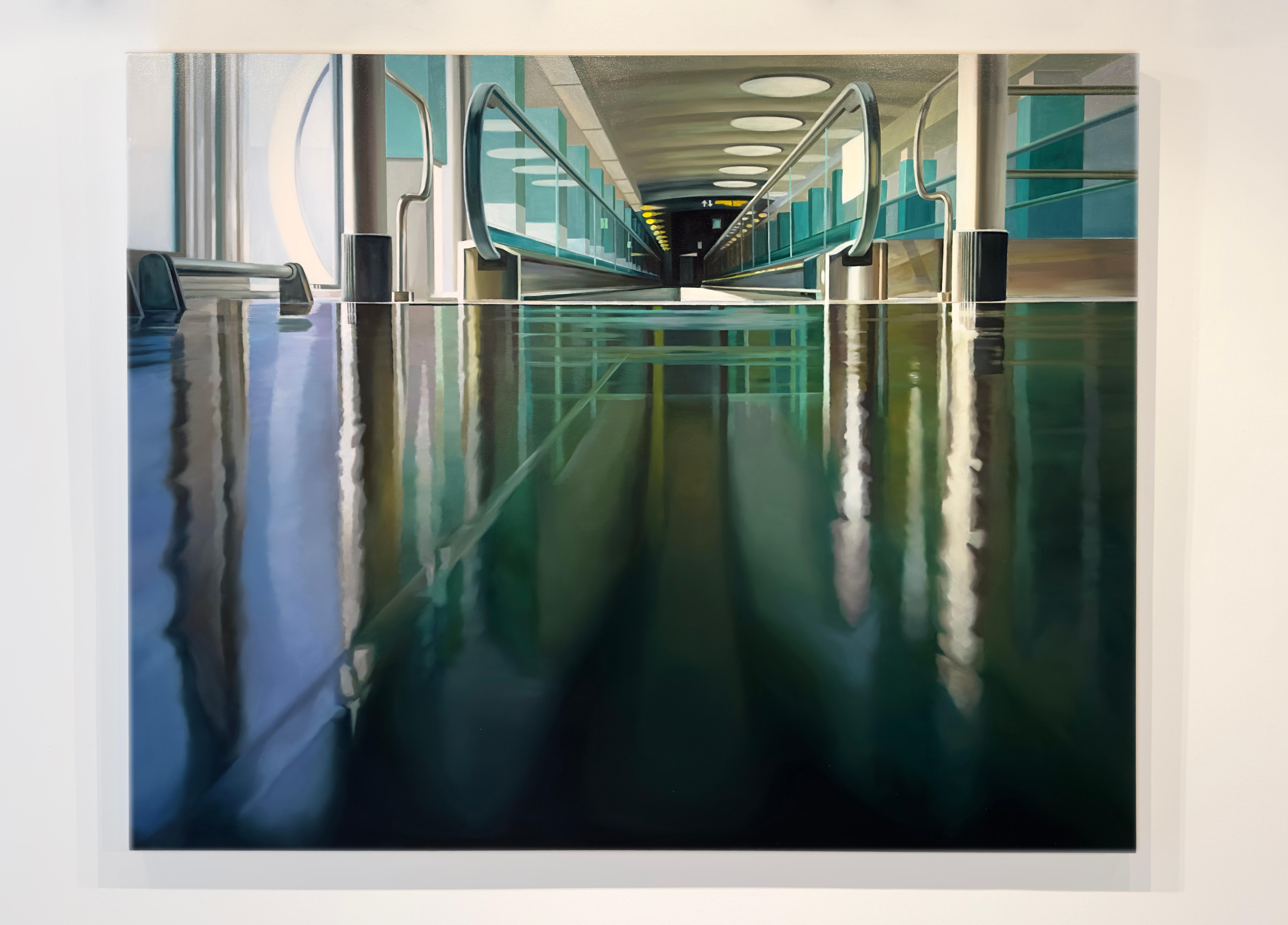 MOVING WALKWAY - Realismo, Contemporaneo, Pittura a olio - Painting di Sunghee Jang