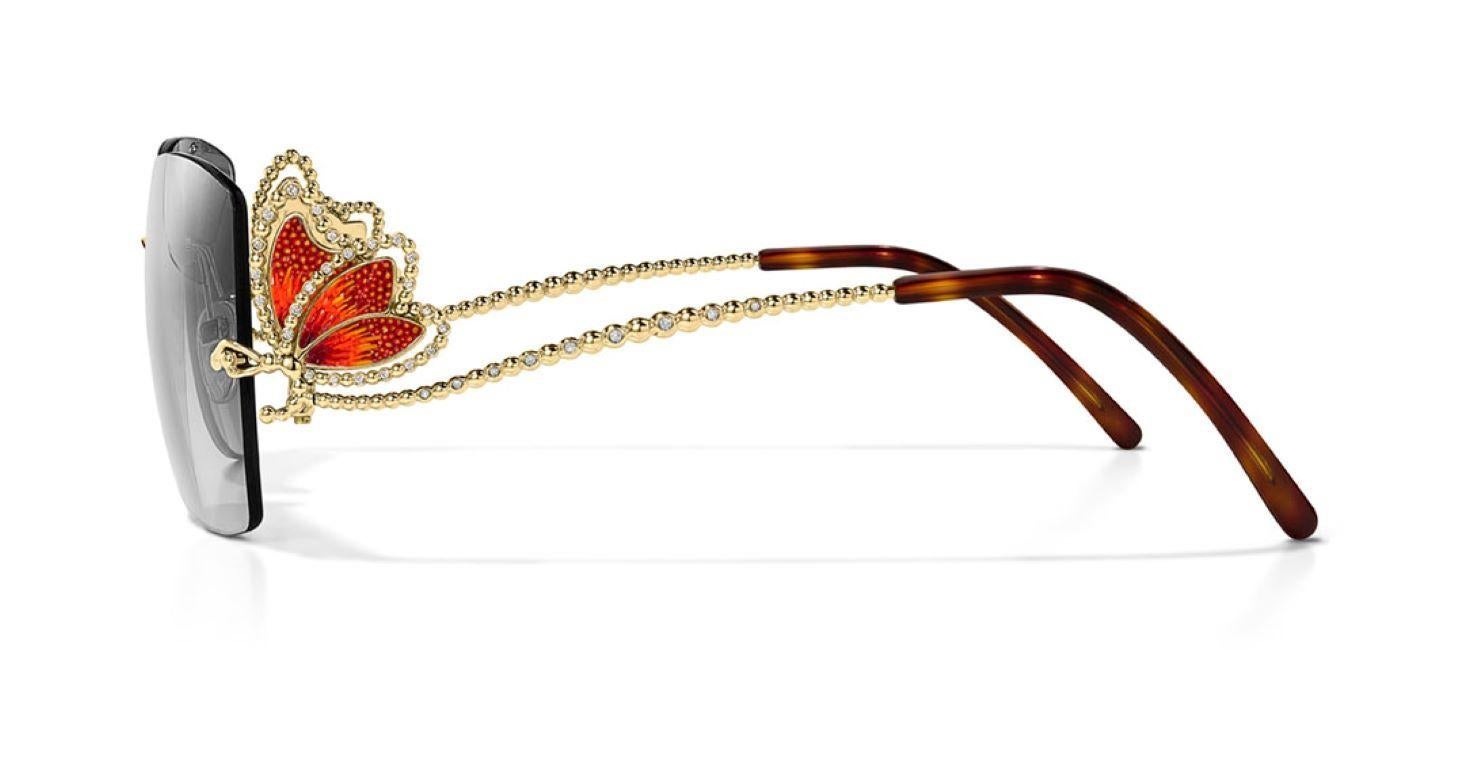 Modern Sunglasses Gold 18KT White Diamonds Hand Decorated with Micromosaic Technique For Sale