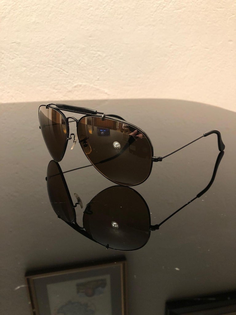 sunglasses-ray-ban-aviator-black-outdoorsman-b-15-b-and-l-usa-1980s