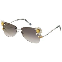 Sunglasses White Gold White Diamonds Yellow Sapphires Hand Decorated Micromosaic