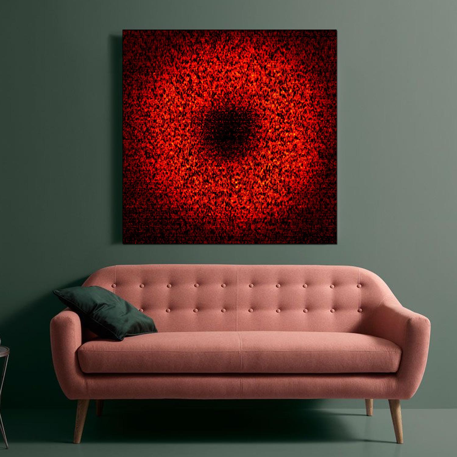 Heuristic #01-1 [Black, Red, 3D, Lenticular, New media, Circle, Galaxy, Space] - New Media Painting by Sungyong Hong
