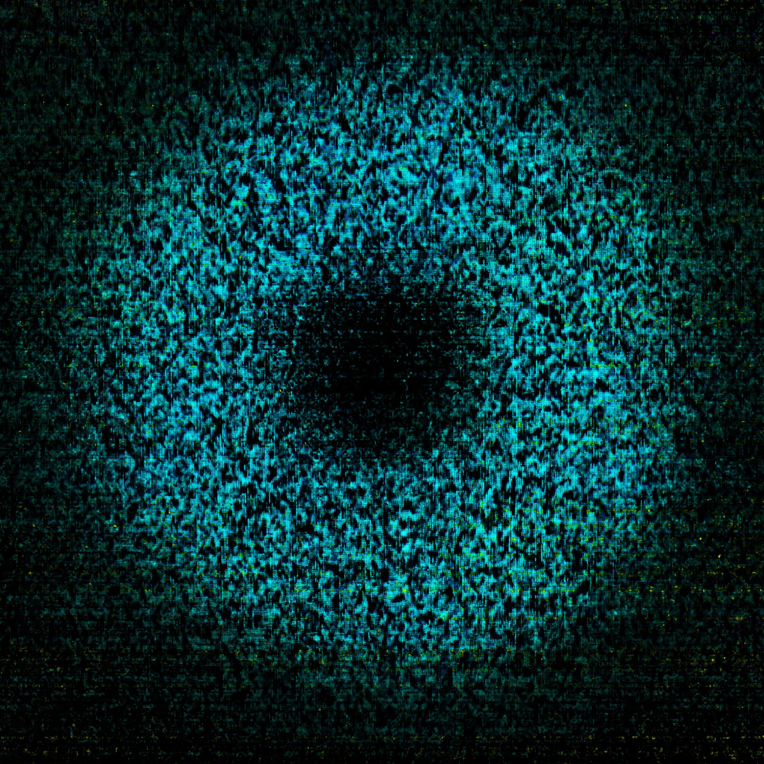 Sungyong Hong Abstract Painting - Heuristic #01 [Black, Turquois, 3D, Lenticular, New media, Circle, Space]