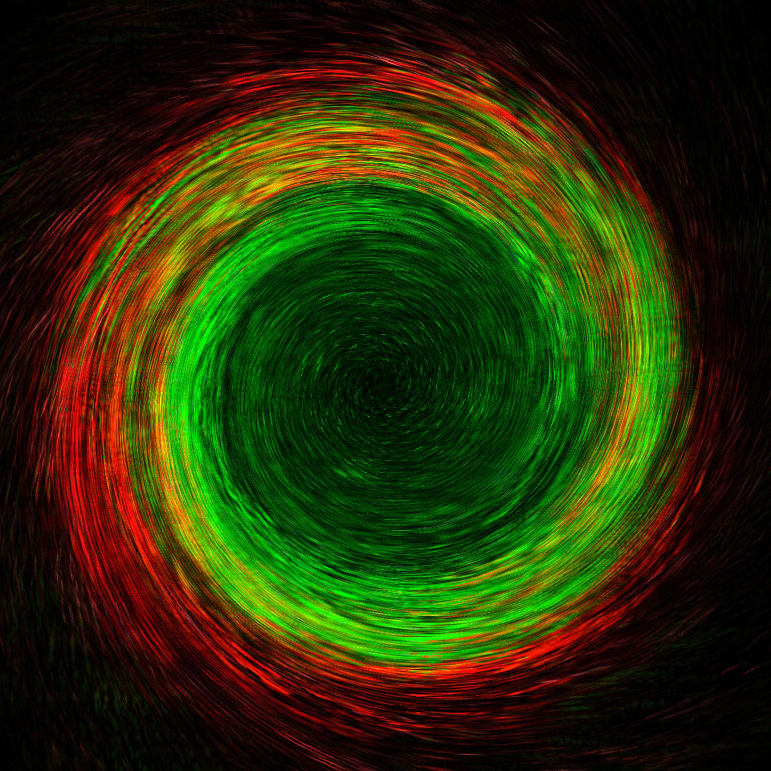 Heuristic #03 [Black, Green, Red, 3D, Lenticular, New media, Circle, Space] - Mixed Media Art by Sungyong Hong