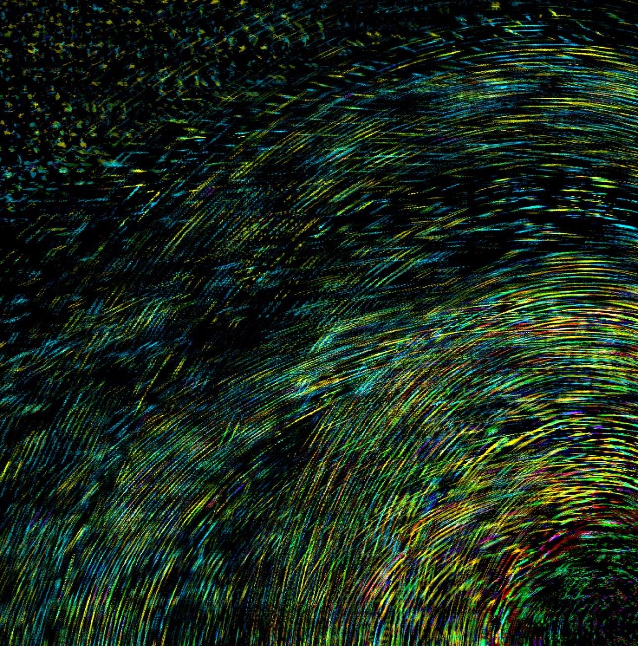 Heuristic #04 [Negro, Verde, Amarillo, 3D, Lenticular, Nuevos medios, Círculo, Space] - Painting de Sungyong Hong