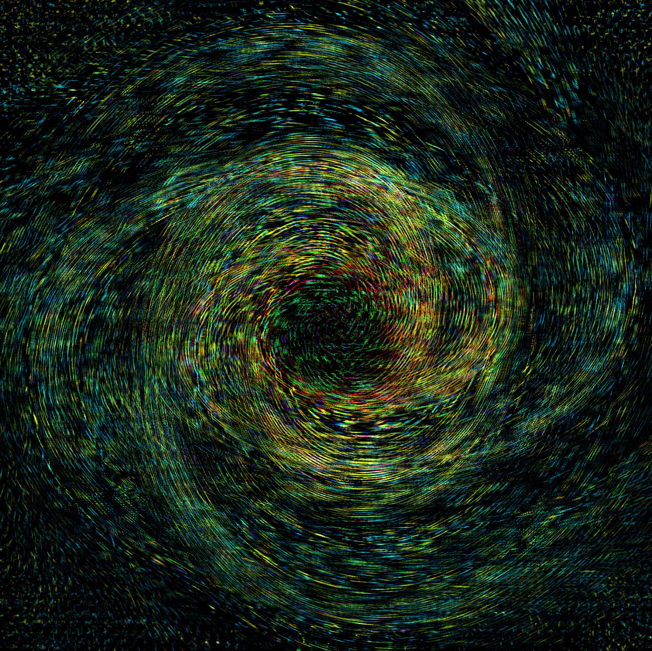 Heuristic #04 [Black, Green, Yellow, 3D, Lenticular, New media, Circle, Space]