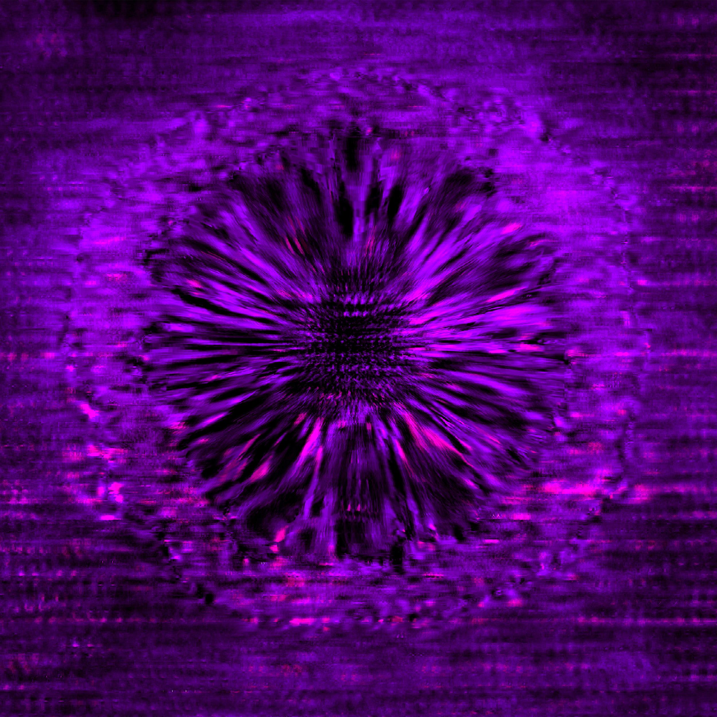 Sungyong Hong Abstract Painting - Noise #09 [Black, Purple, 3D, Lenticular, New media, Circle, Galaxy, Space]
