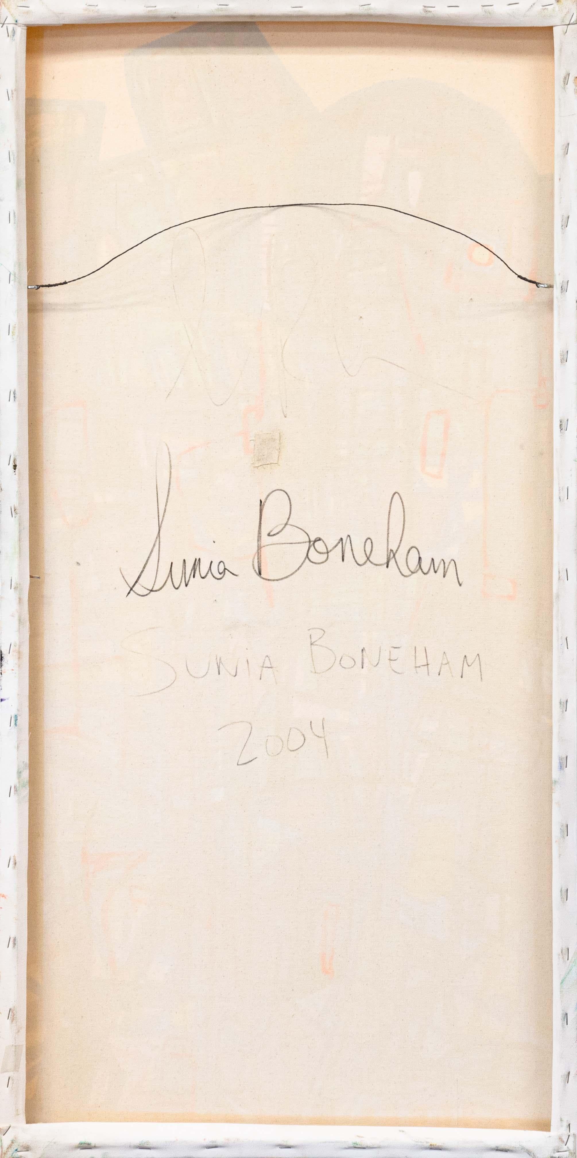 Sunia Boneham Morgen signiert zeitgenössische abstrakte Acrylmalerei Leinwand 2004 im Angebot 1