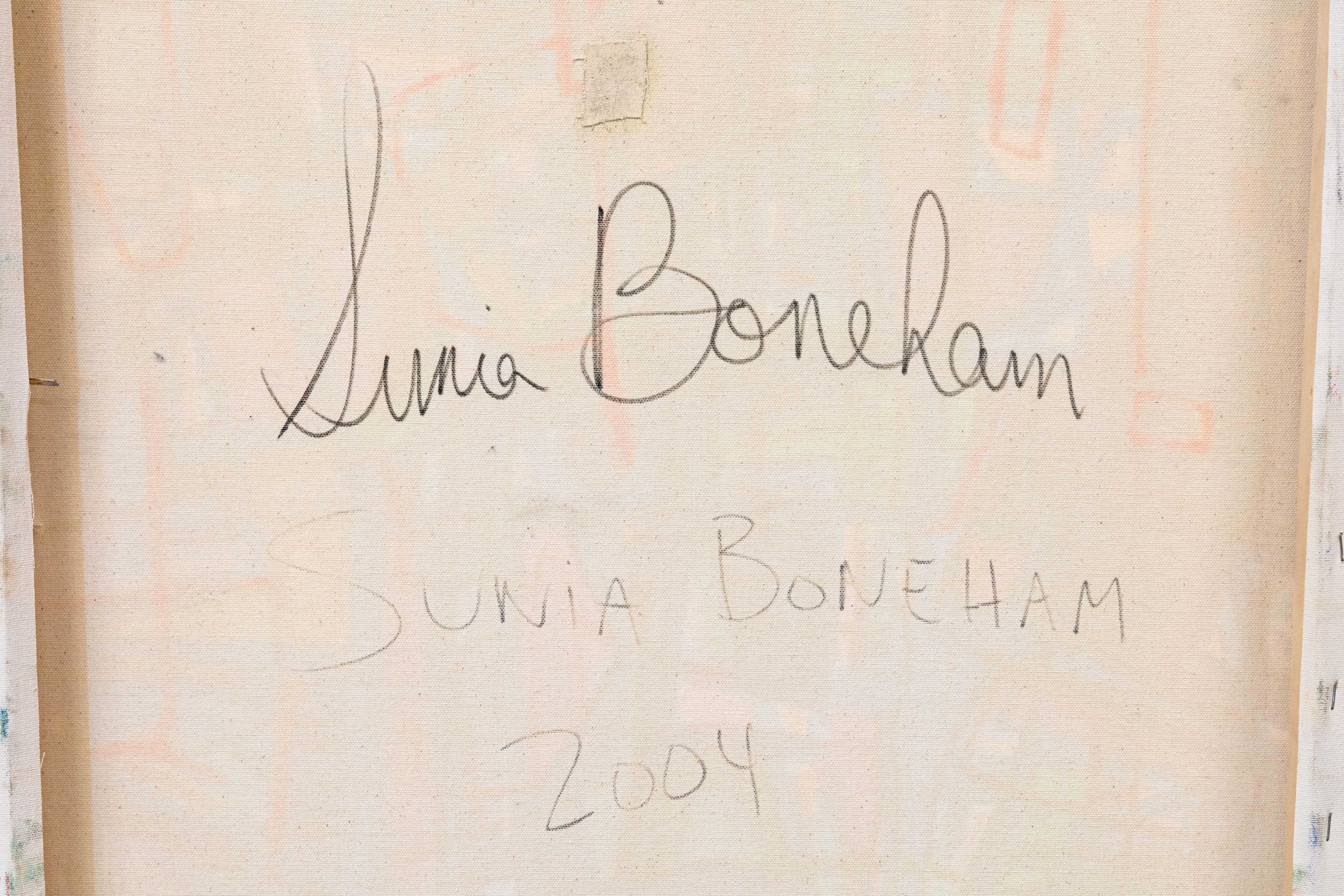 Sunia Boneham Morgen signiert zeitgenössische abstrakte Acrylmalerei Leinwand 2004 im Angebot 2