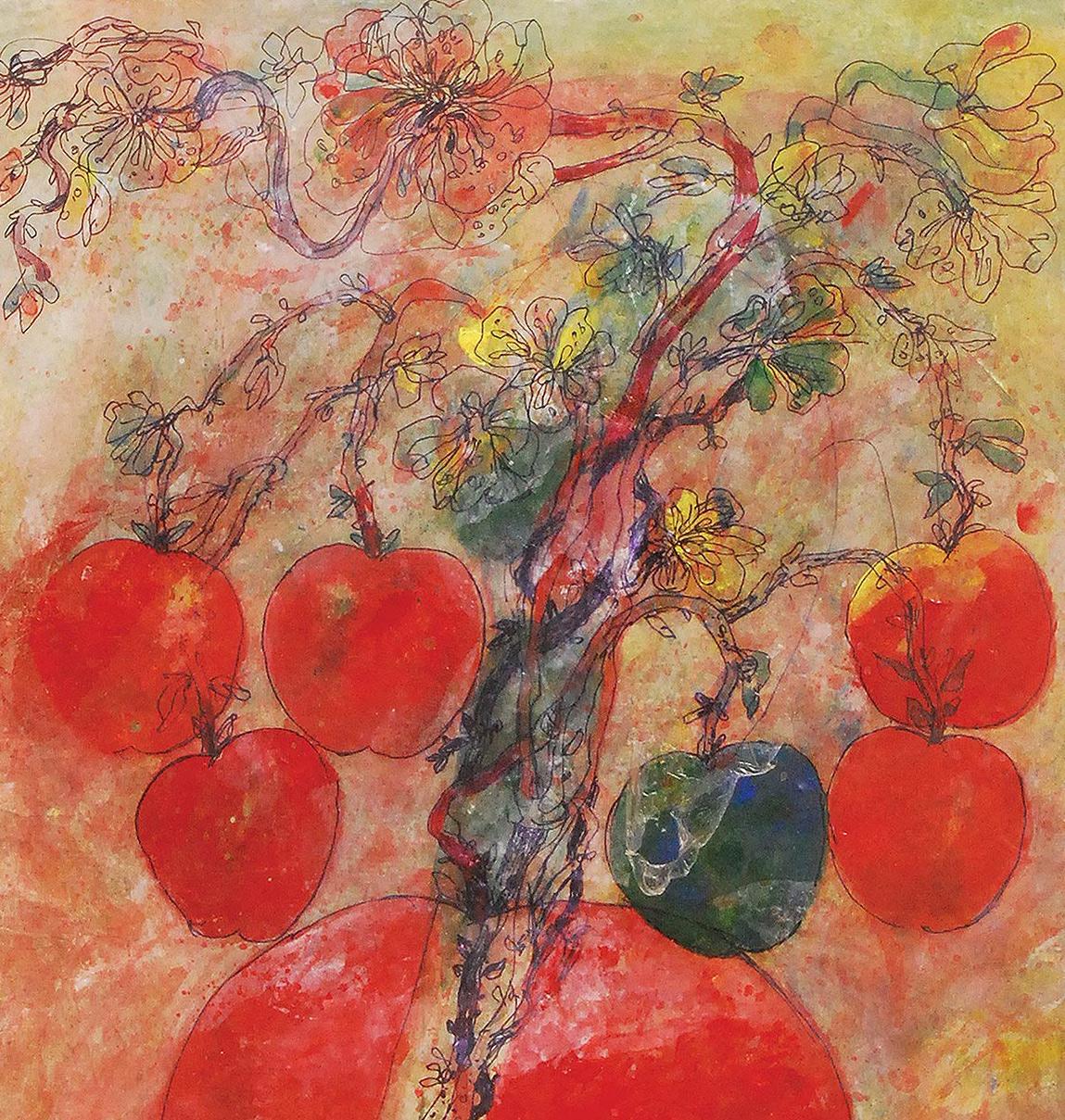 Sunil Das - Apples - 30 x 20 inches (unframed size)
Mixed Media on Paper
Inclusive of shipment in ready to hang form.

Sunil Das (1939-2015) was a Master Modern Indian Artist from Bengal. Extremely successful right from his college days, Sunil Das